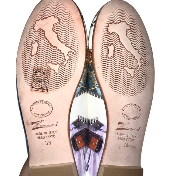 ZONACENTRO Ballerine Boom- Milan Cathedral Italy All Leather Size 36 - Picture 6 of 7